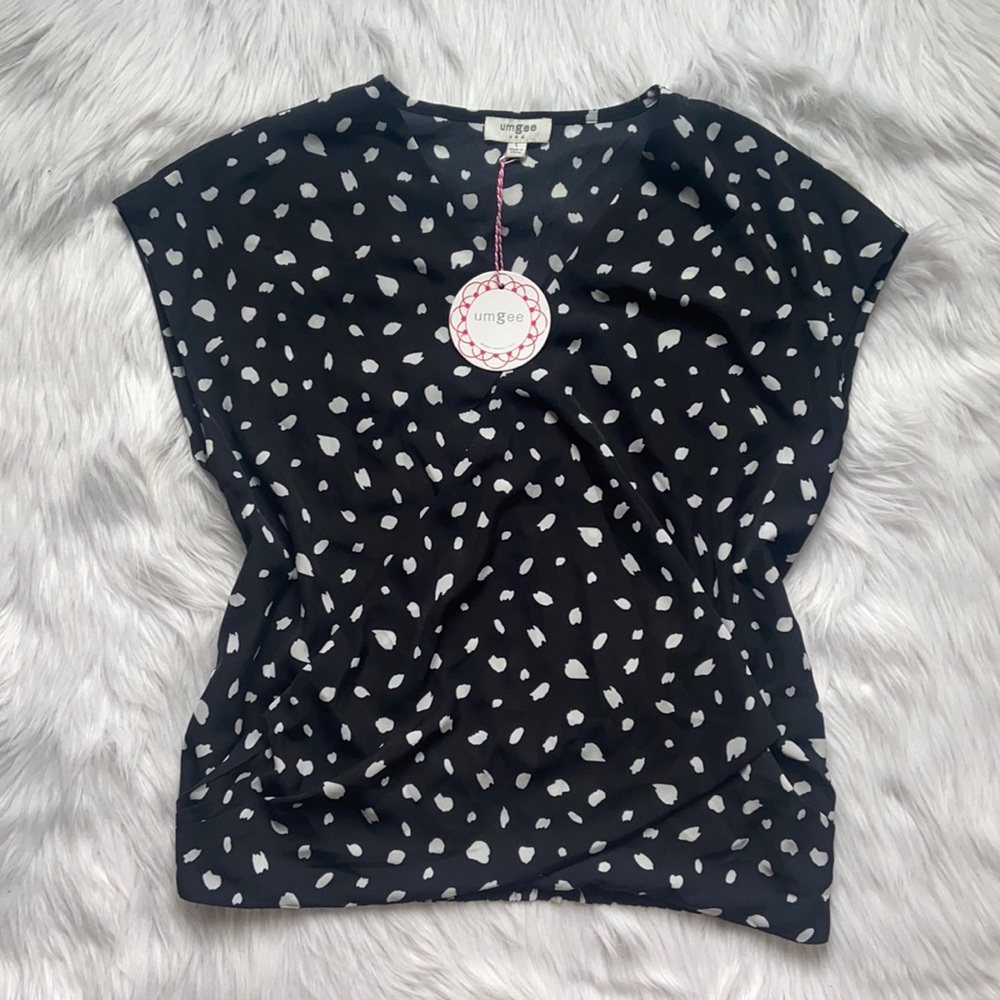 Umgee Rochelle Animal Print Blouse Women’s Short Sleeve